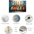 thumbnail image 2 of ZHONGYUTONG Guitar Canvas Wall Art Abstract Blue Guitar Painting Prints Musical Themed Picture for Concert House Bar Wall Decor Framed (20.00" x 30.00"), 2 of 6