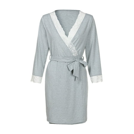 

TAIAOJING Nursing Dress Maternity Lace Pregnants Casual Nursing Baby For Pajamas Night-Rob Dress