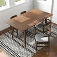 thumbnail image 4 of Dina Modern Solid Wood Walnut Dining Room & Kitchen Table and 4 Chair Set, 4 of 8