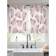 thumbnail image 2 of Rainbows Small Elephants Sheer Curtains 2 Panels Set Pink Red Flowers Love Animal Sheer Window Curtains Light Filtering Rod Pocket Voile Drapes for Bedroom Living Room 52"x45", 2 of 9