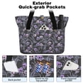 thumbnail image 2 of Tote Bag for Women - Skull Flower Halloween Pattern Shoulder Bag - Large Utility Work Duffle Bag with Zipper Handbag for Travel, Work, Sprots, 2 of 5