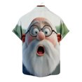 thumbnail image 3 of Blusa y camisa de manga corta con cuello vuelto para hombre, blusa informal de moda con cuello vuelto, estampado navideño, camisa de manga corta con botones, blusa de poliéster para hombre, 3 of 4
