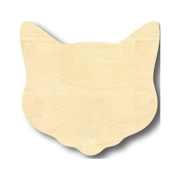 Unfinished Wood Cat Head Shape - Animal - Pet - Craft - up to 46" DIY 14" / 1/4"