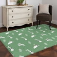 thumbnail image 3 of Green Spring Easter Area Rugs 3'x5', Washable Small Throw Rugs for Living Room Bedroom, Cute Bunny Botanical Indoor Outdoor Rug Non-Slip Low Pile Carpet Runner Reversible Floor Mats, 3 of 8