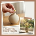 thumbnail image 5 of REGALWOVEN Small Ceramic Bud Vase - Modern Matte Mini Flower Vase, Minimalist Ribbed Decorative Vase for Shelf, Bathroom Vanity Natural 2.6"L x 2.6"W x 2.6"H, 5 of 5