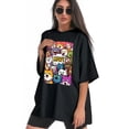 thumbnail image 3 of Plus Size Shirt for Women Oversized Black Tops for Women Short Sleeves Shirt for Women Cats T Shirt Crewneck Shirt for Women M, 3 of 5