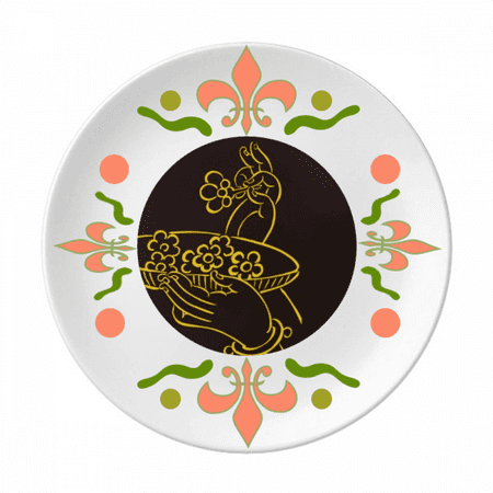 

Hand Flower Plate Flower Ceramics Plate Tableware Dinner Dish