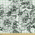 thumbnail image 2 of Ambesonne Floral Fabric by the Yard Upholstery, Hand Drawn Blossoms Sketch, 3 Yards, Charcoal Grey White, 2 of 5