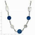 thumbnail image 2 of Stainless Steel Blue Dyed Jade Green Agate and Howlite 26 With 2inch ext. Necklace - 26 Inch - Measures 23.6mm Wide, 2 of 2