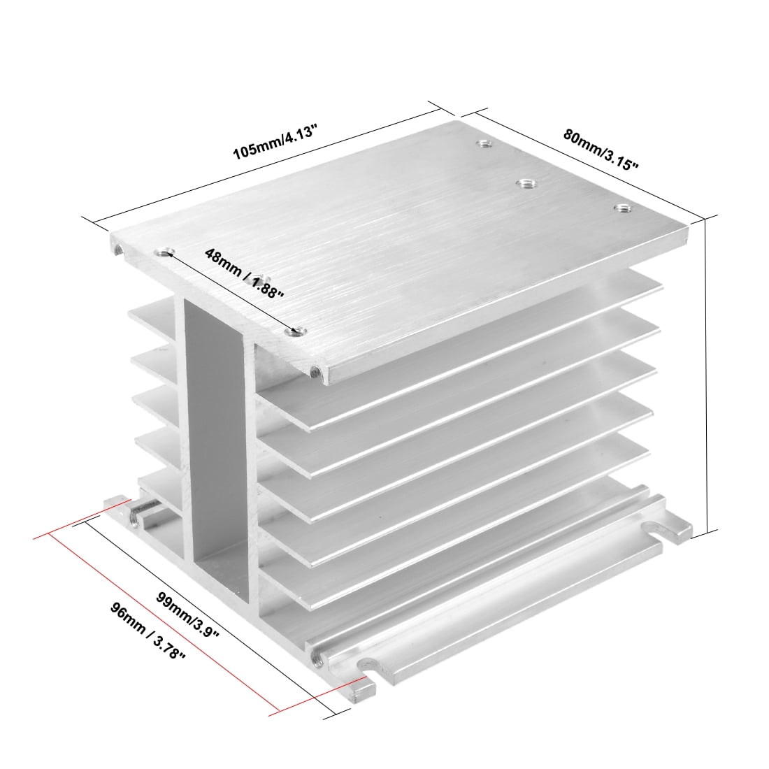 Unique Bargains Aluminum Heat Sink SSR Dissipation for Three Phase Solid State Relay