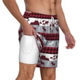 thumbnail image 3 of Goofa Buffalo Plaid Forest Printed Men's Swim Trunks Board Shorts Quick Dry Mens Swimming Trunks with Compression Liner,Breathable Fit Hawaii Beach Shorts-Small, 3 of 9