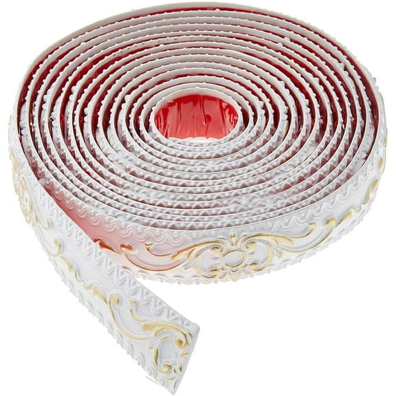 PVC Self-Adhesive Flexible Molding Trim Ceiling Molding Wall Trim for Furniture Door Wardrobe Home Decor Gold 37x5.5mm 5m/roll