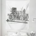 thumbnail image 1 of Engineering Theme Tapestry, Hand Sketched Monochrome Art of Mechanic Industrial Transport Wheels, Fabric Wall Hanging Decor for Bedroom Living Room Dorm, 5 Sizes, White Black, by Ambesonne, 1 of 1