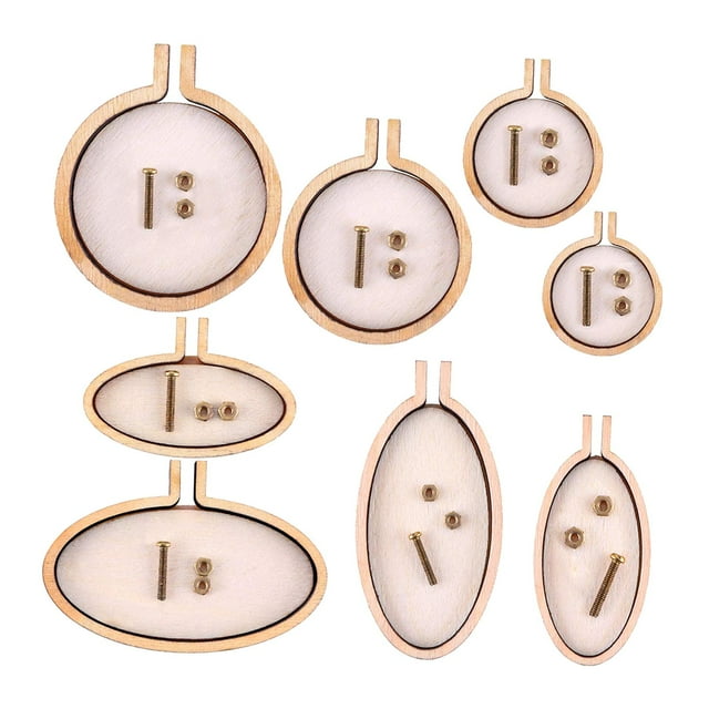 Exquisite Small Embroidery Hoop Handy Sewing Pendant Cross Stitch Crafts Jewelry 8pcs B