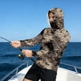 thumbnail image 4 of Camouflage T-shirt with Face Mask Long Sleeve Ice Silk Summer Fishing Shirt Breathable Sunscreen Hooded Fishing Top, 4 of 6