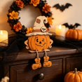thumbnail image 5 of Wooden Halloween Pumpkin Decoration 6 in - Natural Wood Tabletop Ornament Sign Accent Display for Fireplace Mantel Shelf Tiered Tray Fall Harvest Decor Accent, 5 of 7