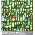 thumbnail image 1 of Soimoi Polyester Crepe Fabric Bottle,Wine & Beer Bar Print Fabric by Yard 52 Inch Wide, 1 of 1