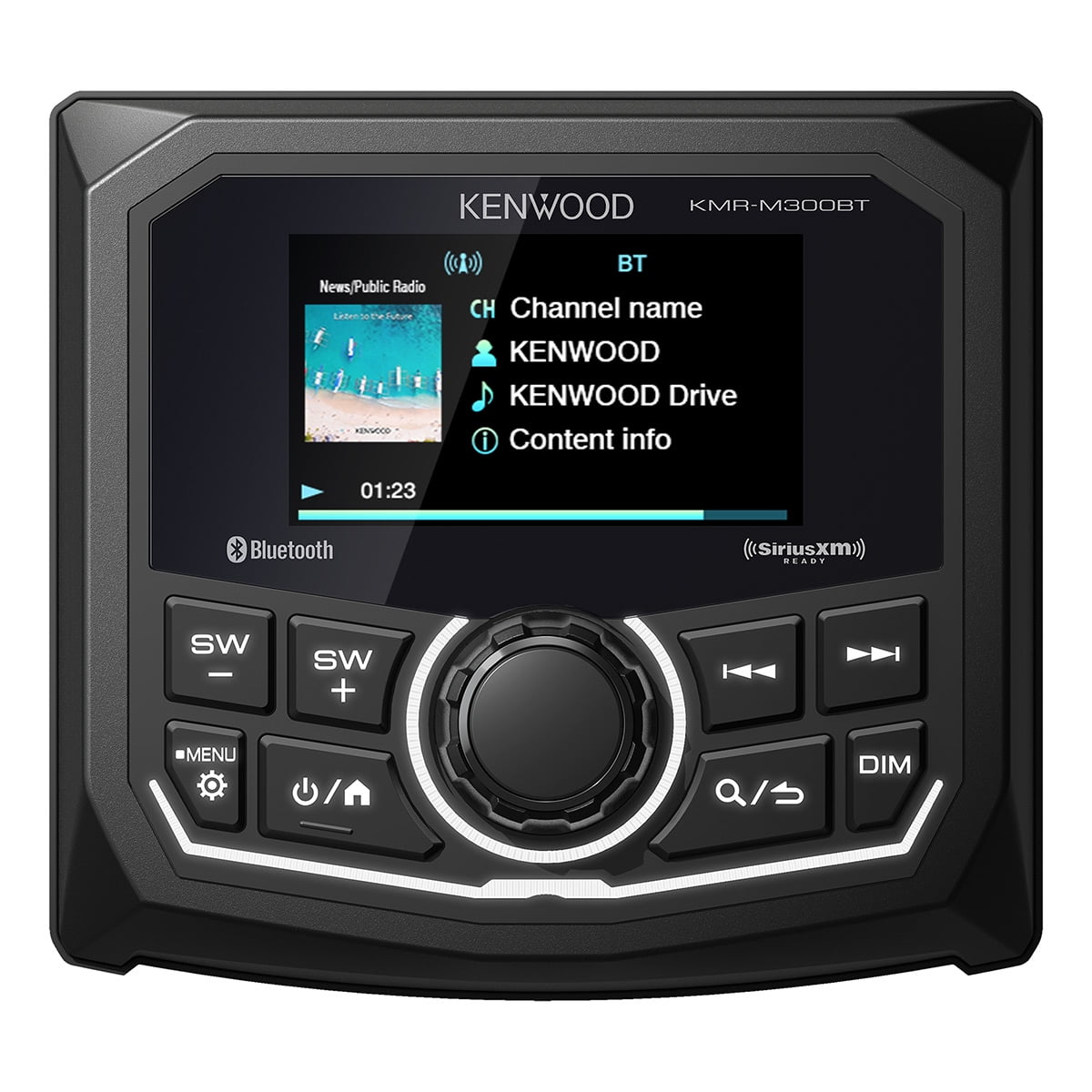 Kenwood KMR-M300BT Marine & Motorsport Waterproof Digital Media Receiver with Corrosion Resistance & Bluetooth