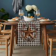 thumbnail image 2 of Star Plaid Table Runner - 60 Inch Long, Kitchen Dining Table Runner Dresser Scarves, Vintage American Country Berry Brown Black Farmhouse Decor for Coffee Tables Wedding Party Banquet, 2 of 8