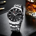 thumbnail image 3 of Reloj minimalista para hombre, reloj de cristal, correa de acero, reloj para hombre, reloj informal de negocios, 3 of 6