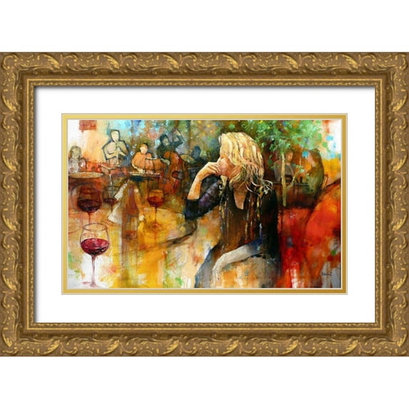 Zakrynycny, Viktor 14x10 Gold Ornate Wood Framed with Double Matting Museum Art Print Titled - Unknown in a Tiger Scarf