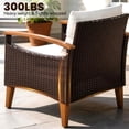 thumbnail image 6 of Seizeen 4-Piece Patio Furniture Set, PE Rattan Outdoor Conversation Set with Acacia Wood Table & Armrests, Heavy-duty Sofa Set with Cushions, Patio Seating Set for Backyard Garden Porch Deck, 6 of 10