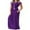 Purple, variant on Women's Maxi Dresses Short Sleeve Long Casual Dresses Loose Plain with Pockets, Purple-L(US 12-14)