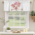 thumbnail image 3 of 2 Pack Valances for Windows, Pink Pig Window Valances for Living Room/Bedroom/Bathroom, Cute Bathing Animal Cartoon Watercolor White Light Filtering Kitchen Curtain Valance 42"W x12" L, 3 of 9