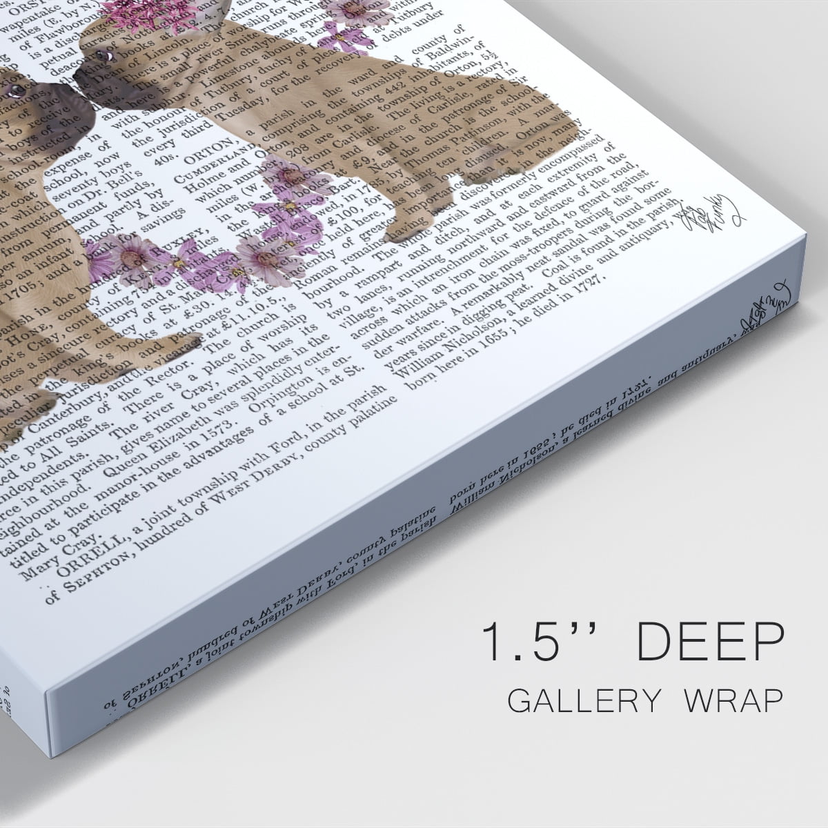 French Kiss and Flower Heart Premium Gallery Wrapped Canvas - Ready to Hang