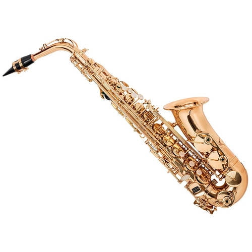 MONOPRICE E Sharp Alto Saxophone Gold Lacquer Finish, Pad Saver, Neck