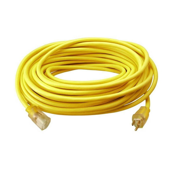 EC511835 - EXTENSION CORD 3/12 100FT YELLOW SJTW ONE LIGHTED END