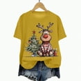 thumbnail image 6 of UngA Womens Christmas Shirts Crew Neck Merry Christmas Graphic Tees Funny Holiday Xmas Tee Winter Gift Tops Christmas T Shirts for Women Yellow,XXXL, 6 of 6