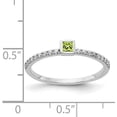 thumbnail image 2 of 14k White Gold Diamond and Princess Peridot Ring - Ring Size 7.0, 2 of 5