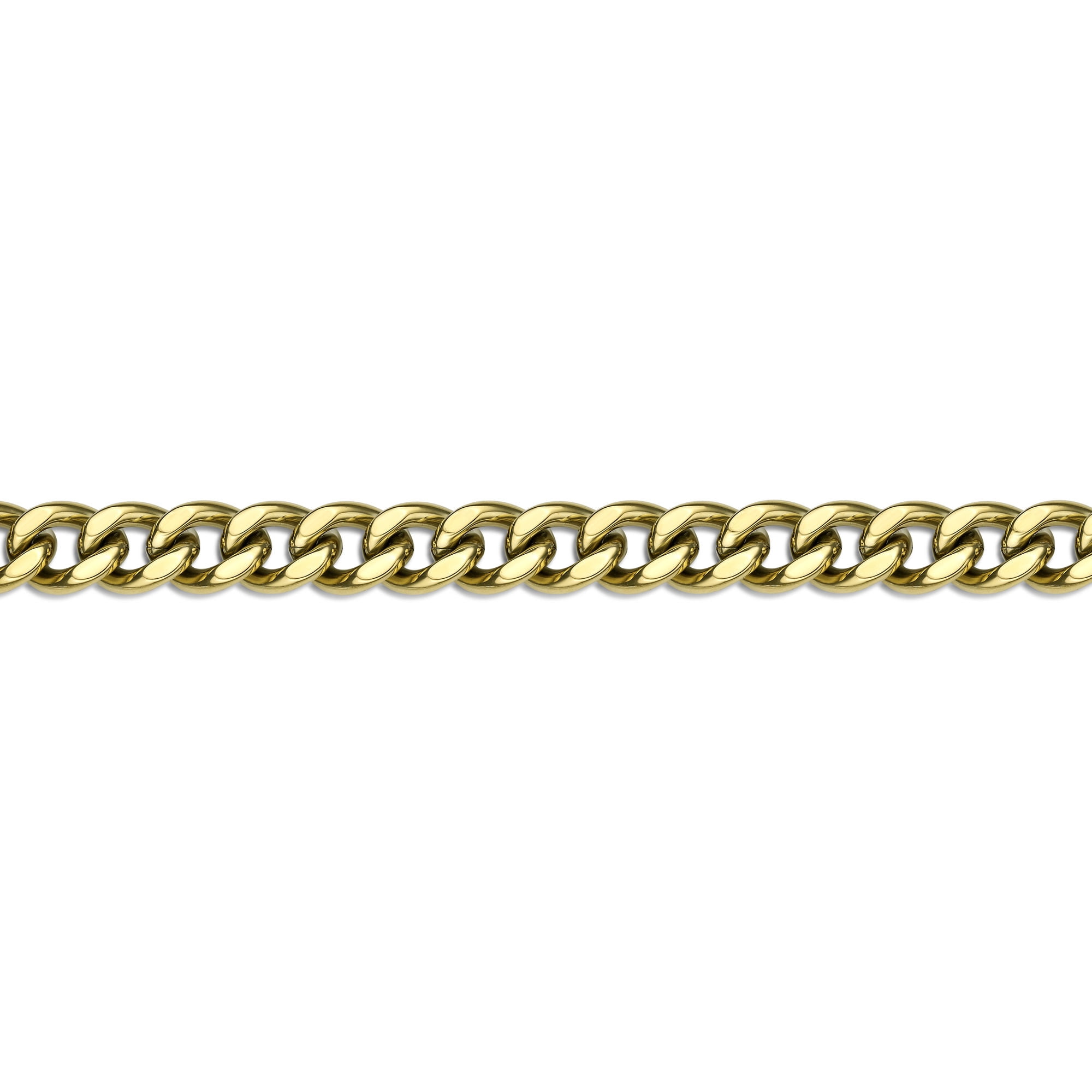 Stainless Steel Curb Chain Bracelet for Men with Yellow Gold Ion Plating - 10 Inches Long 11 MM Wide with Fold Over Clasp by Metro Jewelry