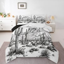 Manfei Tribal Cowgirl Bedding Comforter Set for Teen, Rustic Farmhouse Twin Comforter Sets, Western Cactus Plant Reversible Bedding Set, Ultra Soft Home Decor, 2pcs