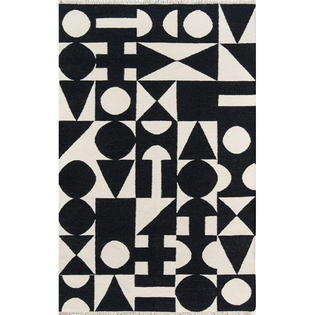 Novogratz TOPANTOP-3BLK5076 5 ft. x 7 ft. 6 in. Topan-3 Hand Woven Rectangle Area Rug - Black
