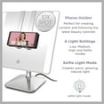 thumbnail image 6 of Conair LED Lighted Social-Media Makeup Mirror, 1x/10x Magnification Free Standing With Phone-Holder, BE04SM, 6 of 11