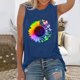thumbnail image 2 of Gibobby Mujeres Casual Tank Tops Sunflower Impreso Sleeveless Top Shirt O Cuello camiseta Tank Tunic Fashion Blouse Top(Azul,CH), 2 of 4