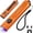 Orange, variant on 1500Lumen Slim Tactical Flashlight with Green Laser Combo, 3 Light Sources: White Light & 365nm UV Light, Rechargeable EDC Flashlight, Portable Lighting for Home, Outdoor & Daily Use