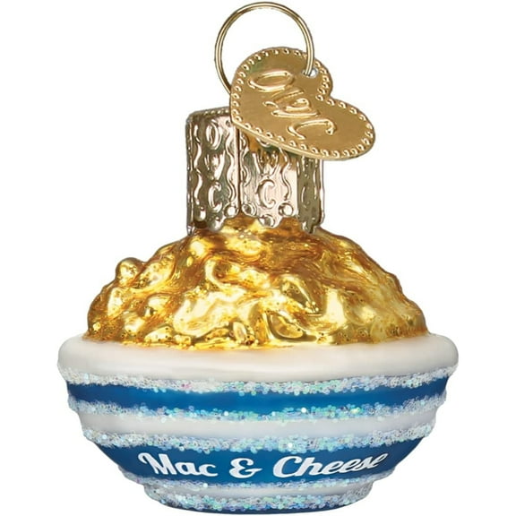 Old World Christmas Mini Mac & Cheese - One Glass Ornament 1.5 Inch, Glass - Ornament Noodles 87006