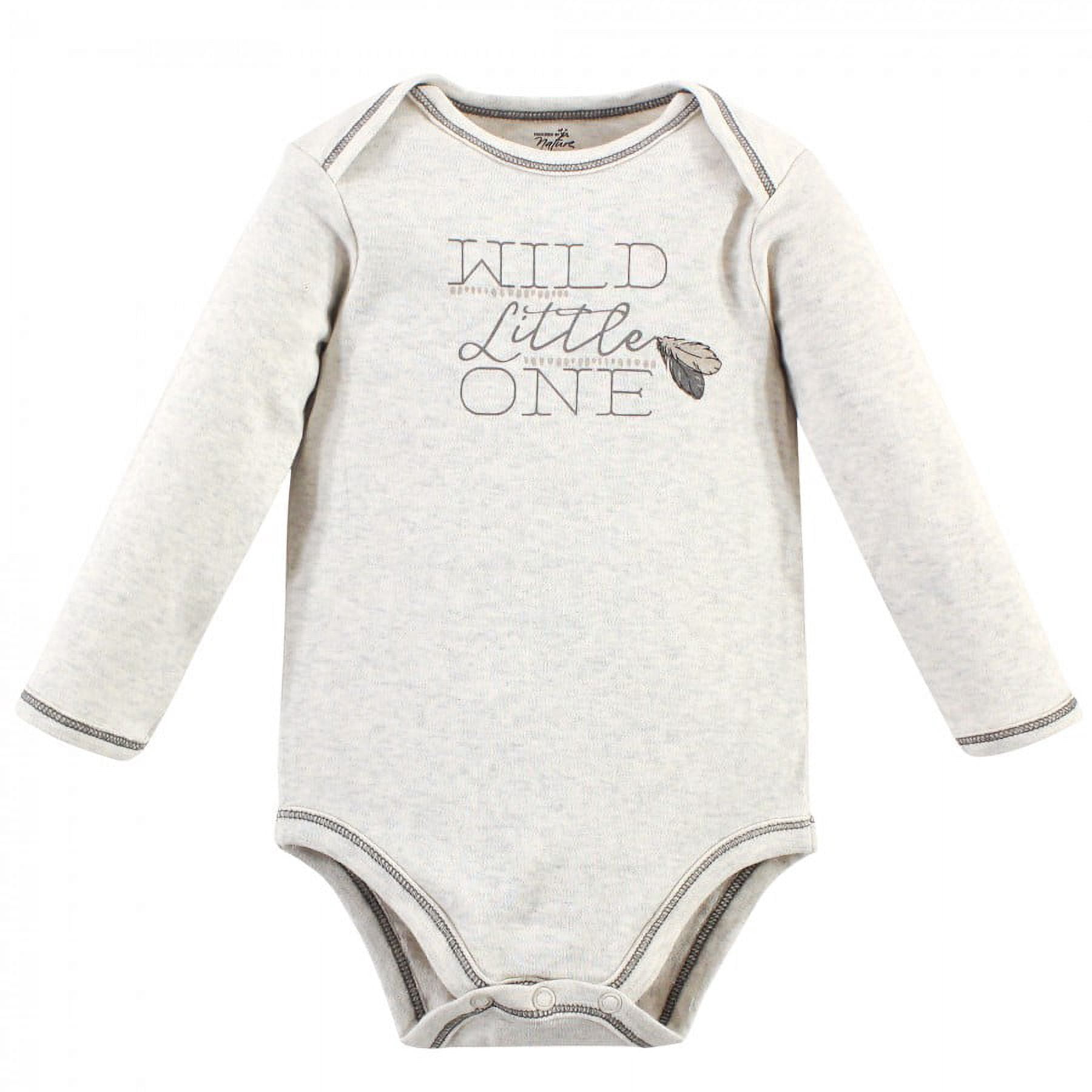 Touched by Nature Baby Boy Organic Cotton Long-Sleeve Bodysuits 5pk, Boho Fox, 9-12 Months