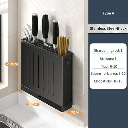 

Stainless Steel Kitchen Storage Rack Cutting Board Fork Spoon Knife Stand Holder Chopsticks Cutlery Storage Shelf Drain Rack