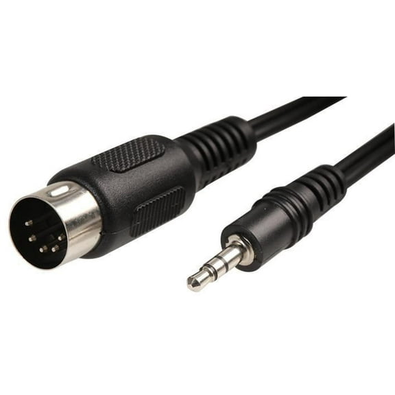 PRO SIGNAL - 5 Pin 180° DIN to 3.5mm Stereo Jack Lead, 2m Black