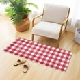 thumbnail image 6 of Haosy Red and White Checkered Bathroom Rugs Non Slip Absorbent Soft Plush Quick Dry Bath Mat, 39"x20", 6 of 8