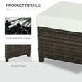 thumbnail image 5 of Canddidliike 20" Patio Wicker Ottoman, Multipurpose PE Rattan Footrest, Additional Seating, Side Table with Soft Cushion for Outdoor as Patio, Brown and Off-white, 5 of 10