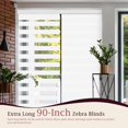 thumbnail image 2 of REJODA-Zebra Blinds for Windows with Valance Cover Cordless Zebra Roller Shades for French Door, Light Filtering Day Night Blinds, Dual Layer Window Blind, 31" W X 90" H (79W X 228H cm), White, 2 of 4