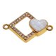thumbnail image 1 of 1 pieza de latón cuadrados conectores de de colgantes collar accesorios de fabricación de joyas conector para suminist Oro + blanco, 1 of 6