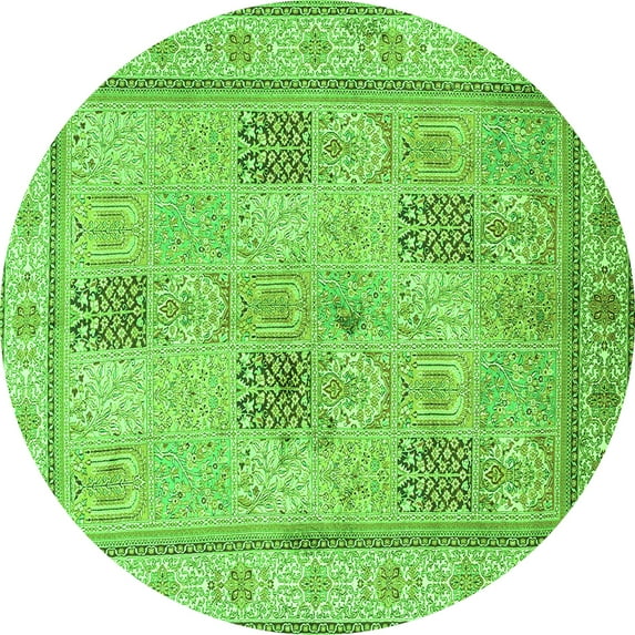 Ahgly Company Indoor Round Persian Green Traditional Area Rugs, 7' Round
