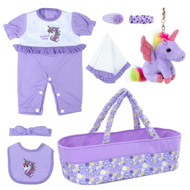 Set de ropa Reborn Baby Doll con capazo para muñecas de 43 a 56 cm