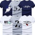 thumbnail image 1 of TEXIWAS-Camiseta ajustada con estampado de marca de moda para hombre, camiseta informal de cuello redondo, camisetas de algodón de talla grande M-5XL, 6 uds., 1 of 4